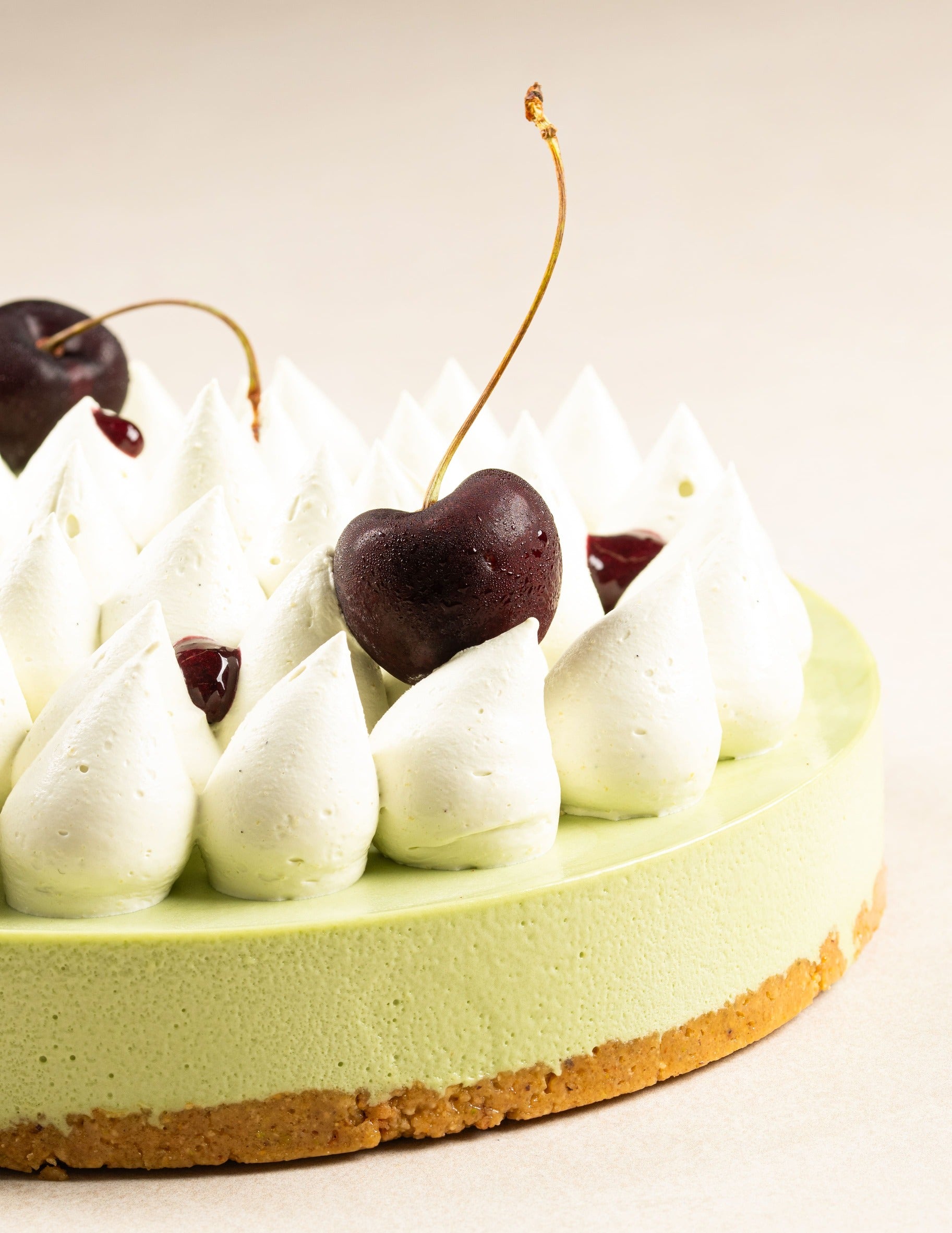 Pistachio Cherry Mousse Cake